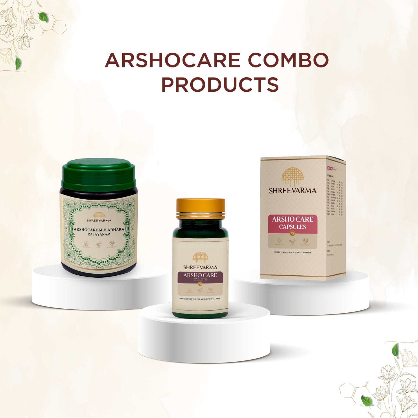 shreevarma Arsho Care Capsules for Piles Relief | Effective for Fissure and Fistulas | Ayurvedic Medicine for  Treating Hemorrhoids - 60 Capsules