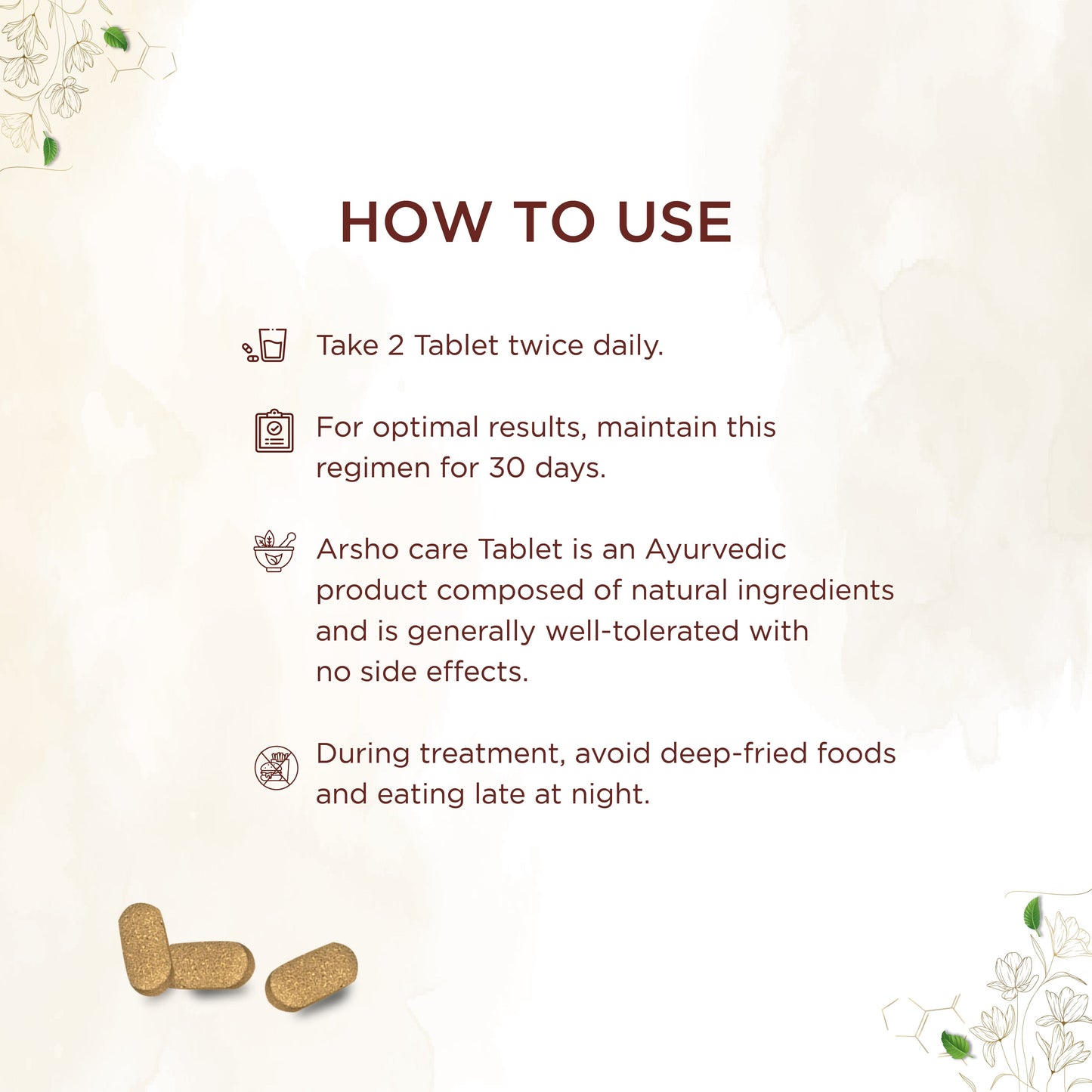 shreevarma Arsho Care Tablets For Piles Relief | Effective For Fissure And Fistulas | Ayurvedic Medicine For Treating Hemorrhoids | 60 Tablets