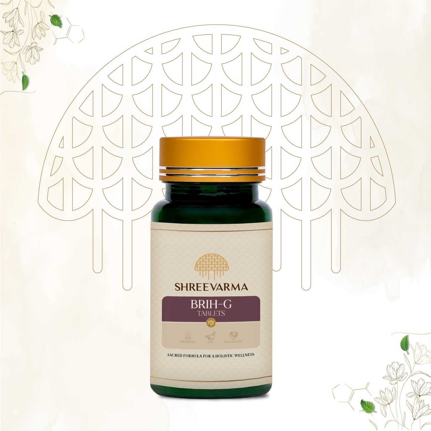 shreevarma Brih-G Tablet for Chronic Disorder | Ayurvedic Supplement for Nerve Strength | Muscle and Joint Pain Relief | For Nerve Weakness | Goksura – 60 Tablets