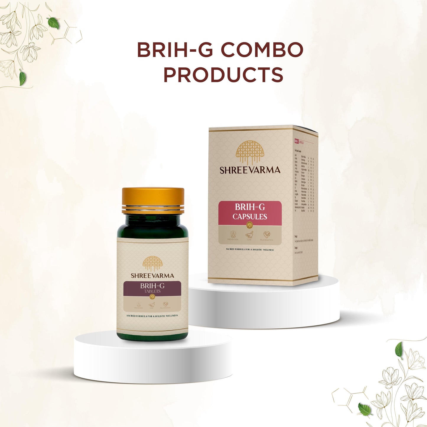 shreevarma Capsule Brih-G Capsule for Chronic Disorder | Ayurvedic Supplement for Nerve Strength | Muscle and Joint Pain Relief | Atmagupta | Goksura – 60 Capsules