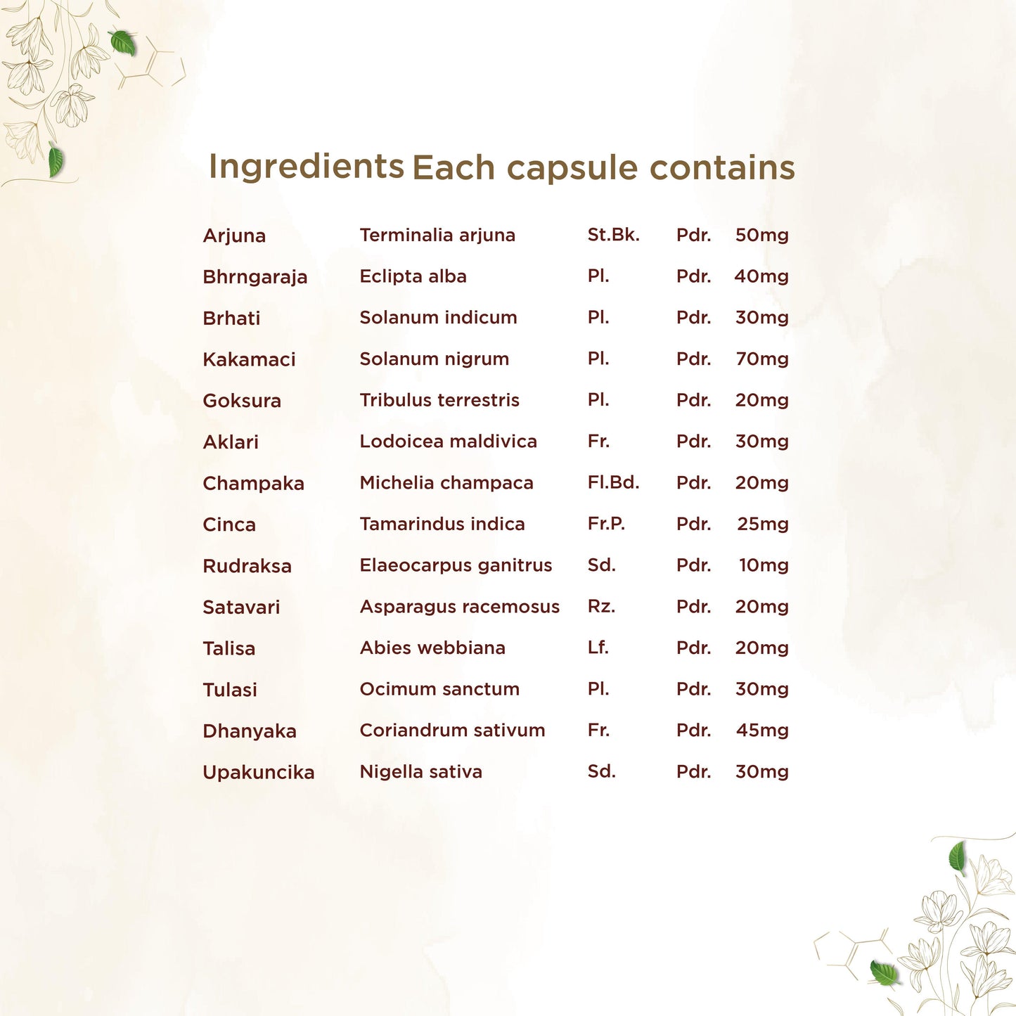 shreevarma Capsule Hruth Care Capsule for Heart Disease | Ayurvedic Supplement for Heart Health | Regulates Blood Pressure | Arjuna | Tulasi | Controls High Cholesterol - 60 Capsules