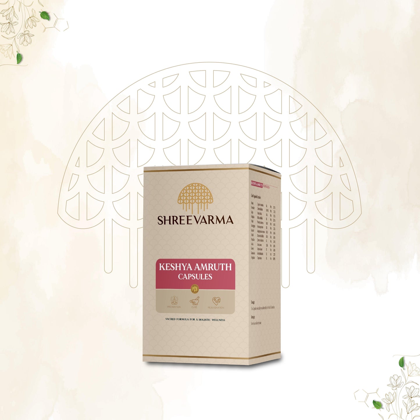 shreevarma Capsule Keshya Amruth Capsule for Hair Growth | Ayurvedic Supplement Prevents Hair Fall and Treats Premature Graying | Asana | Ketaki | Hair Strength and Nourishment