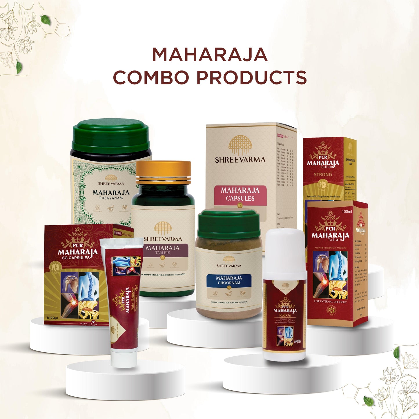 shreevarma Capsule Maharaja Capsule for Bone and Muscle Health, Nerve Issues | Ayurvedic Supplement for Muscle Stress and Fatigue | Sunthi | Digestive Support - 60 Capsules