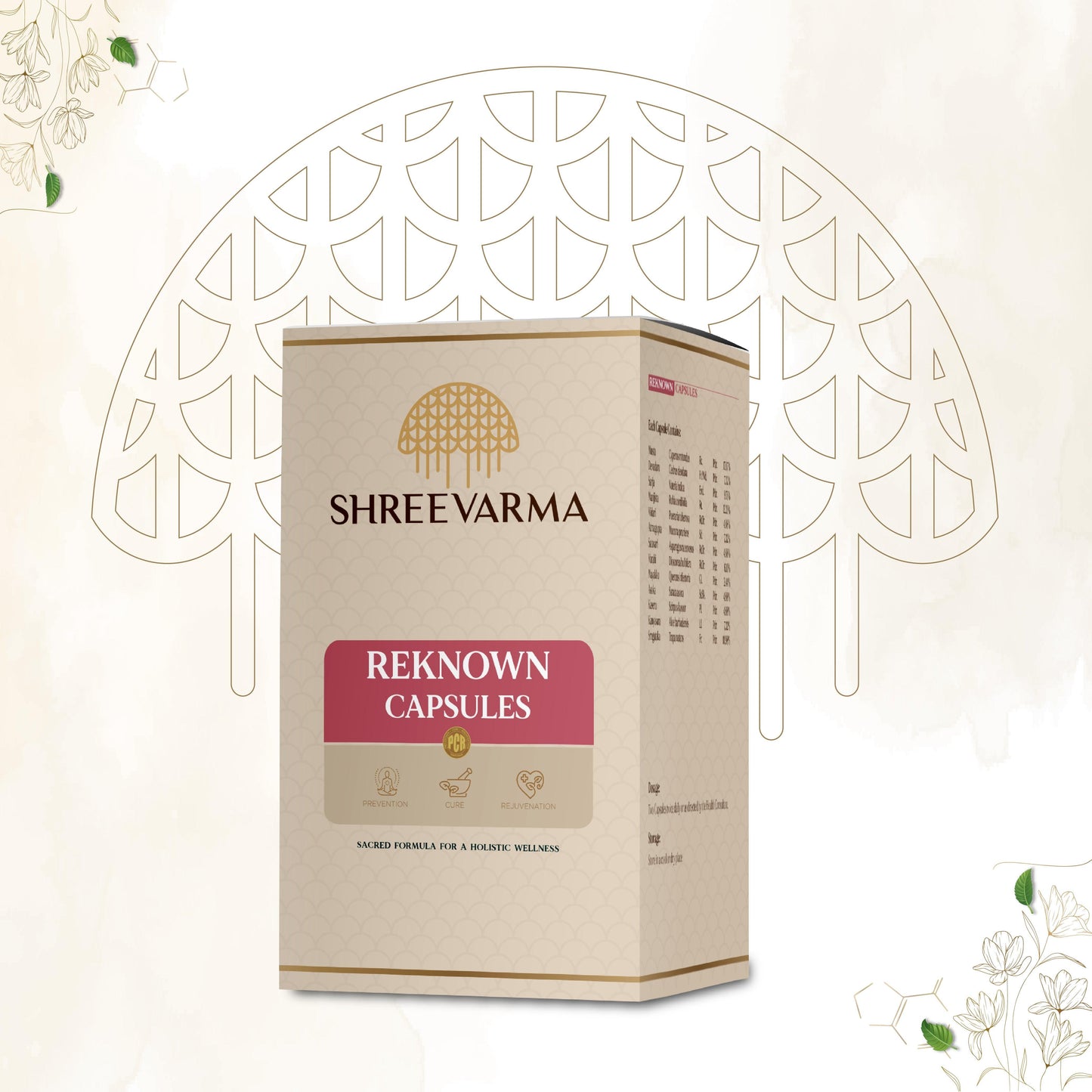 shreevarma Capsule Reknown Capsules for Renal Care | Ayurvedic Supplement for Urinary Infection | Kidney Detox | Effective against Kidney Stone | Punarnava | Goksura | Aprajitha — 60 Capsules