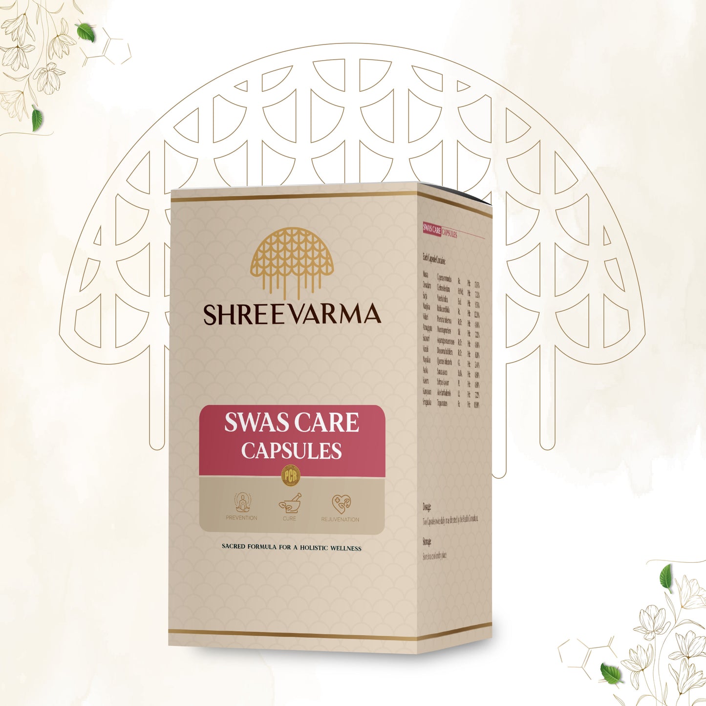 shreevarma Capsule Swas Care Capsule for Respiratory Disorders | Ayurvedic Supplement for Asthma | Controls Respiratory Infections | Vasa | Kantakari - 60 Capsules