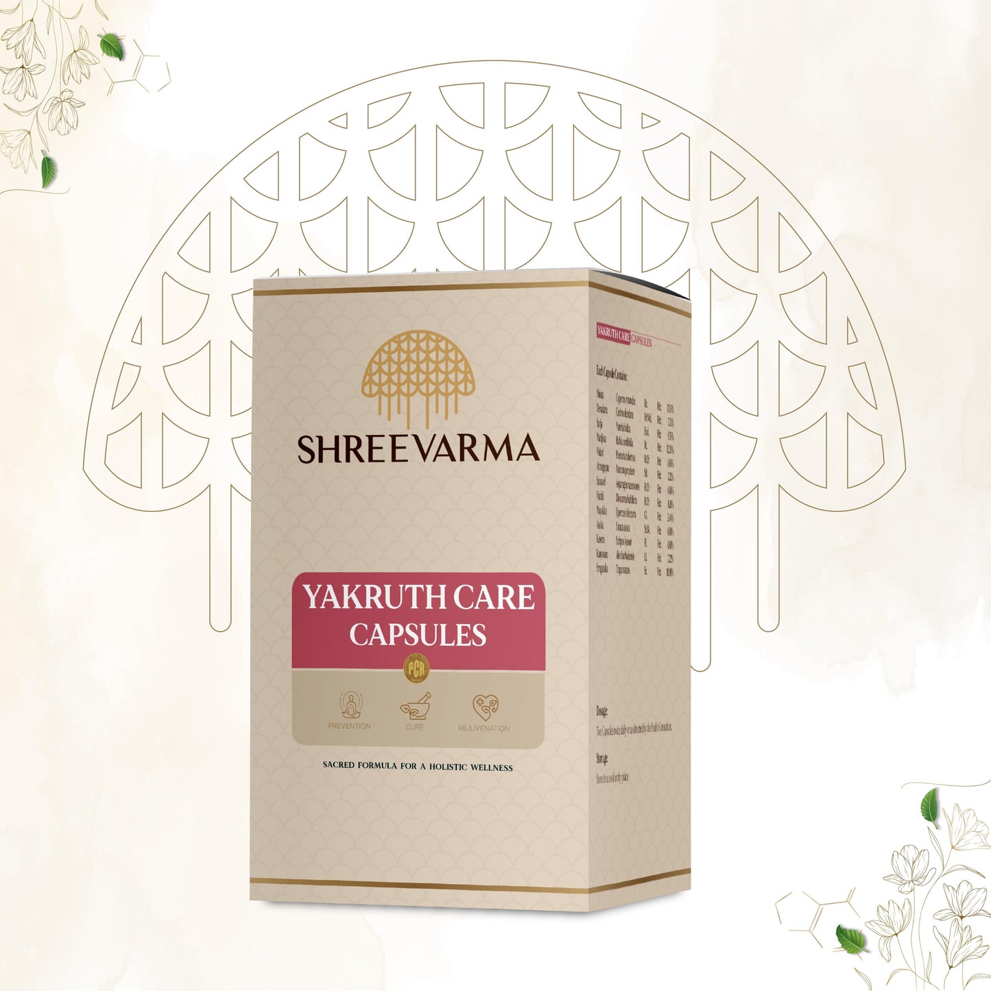 shreevarma Capsule Yakruth Care Capsule For Liver Health | Ayurvedic Supplement for Fatty Liver | Metabolic Booster | Bhringaraj | Haritaki - 60 Capsules