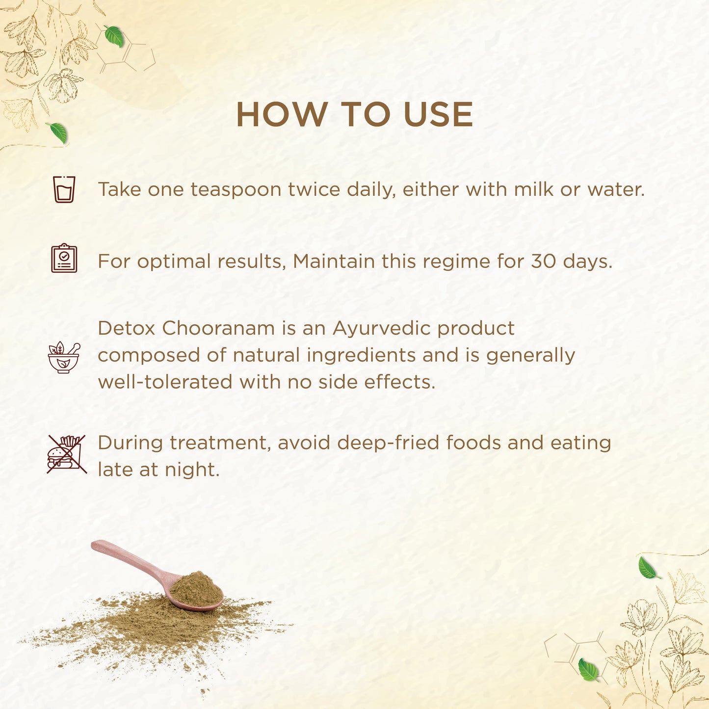 shreevarma Chooranam Detox Choornam for Purifying and Cleansing the Body | Ayurvedic Supplement for Eliminating Accumulated Toxins | Svarnapatri | Manages Constipation