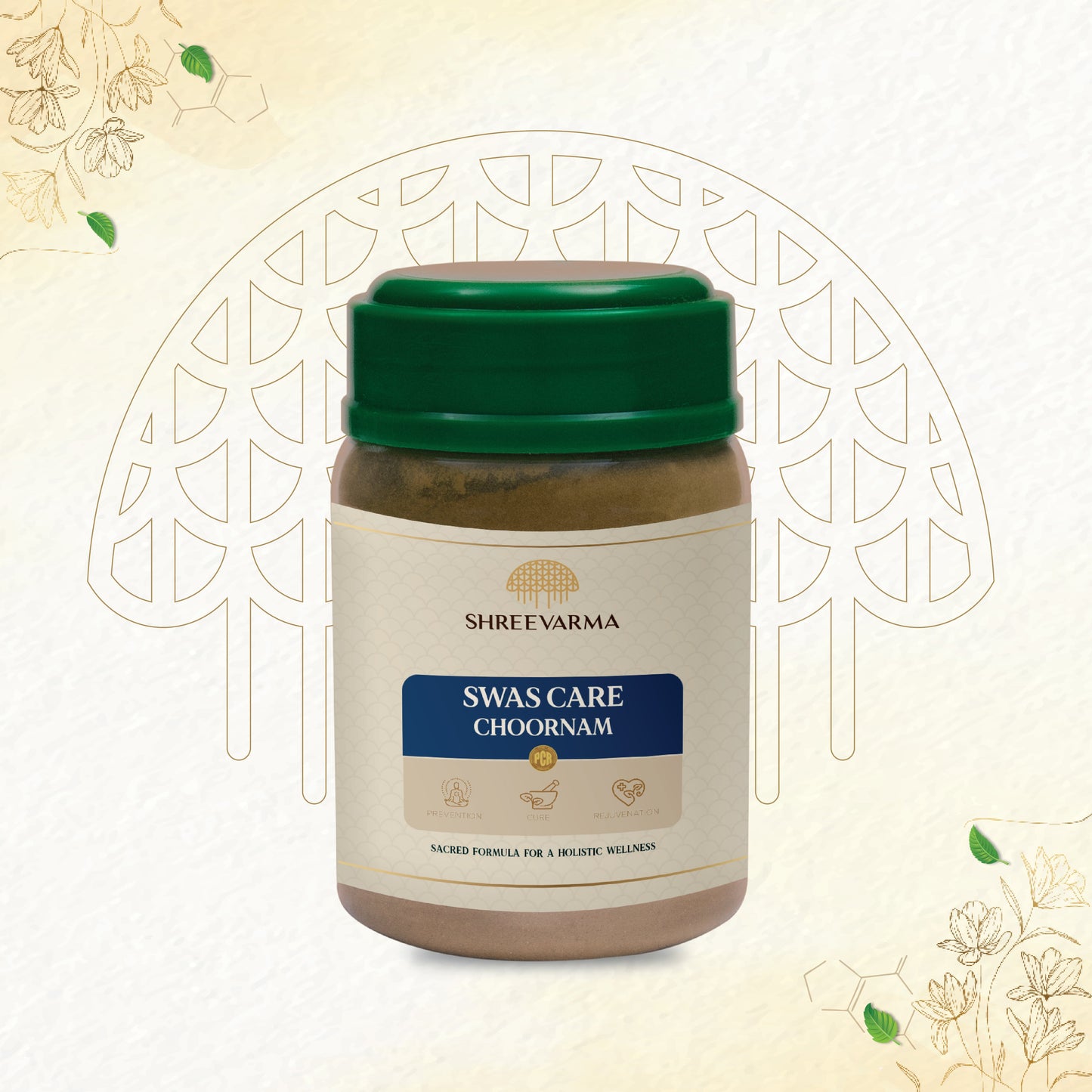 shreevarma Chooranam Swas Care Choornam for Respiratory Disorders | Ayurvedic Supplement for Asthma | Controls Respiratory Infections | Vasa | Kantakari