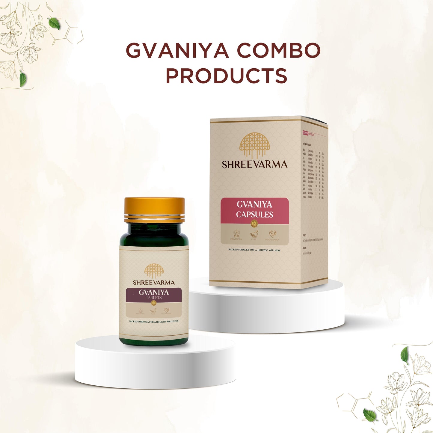 shreevarma Gvaniya Capsule for Men & Women’s Wellness| Ayurvedic Supplement to Boost Immunity | Healthy Reproduction | Anti-Aging | Draksa | Vidari – 60 Capsules