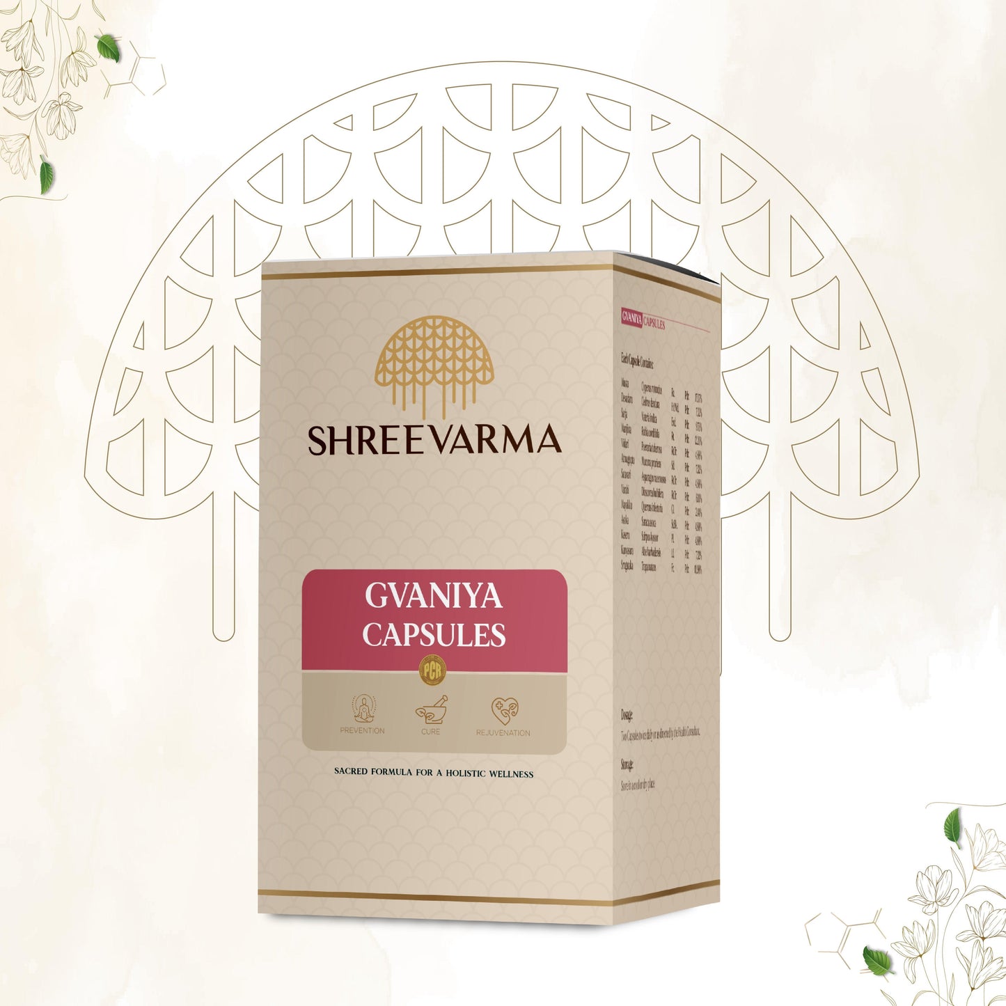 shreevarma Gvaniya Capsule for Men & Women’s Wellness| Ayurvedic Supplement to Boost Immunity | Healthy Reproduction | Anti-Aging | Draksa | Vidari – 60 Capsules