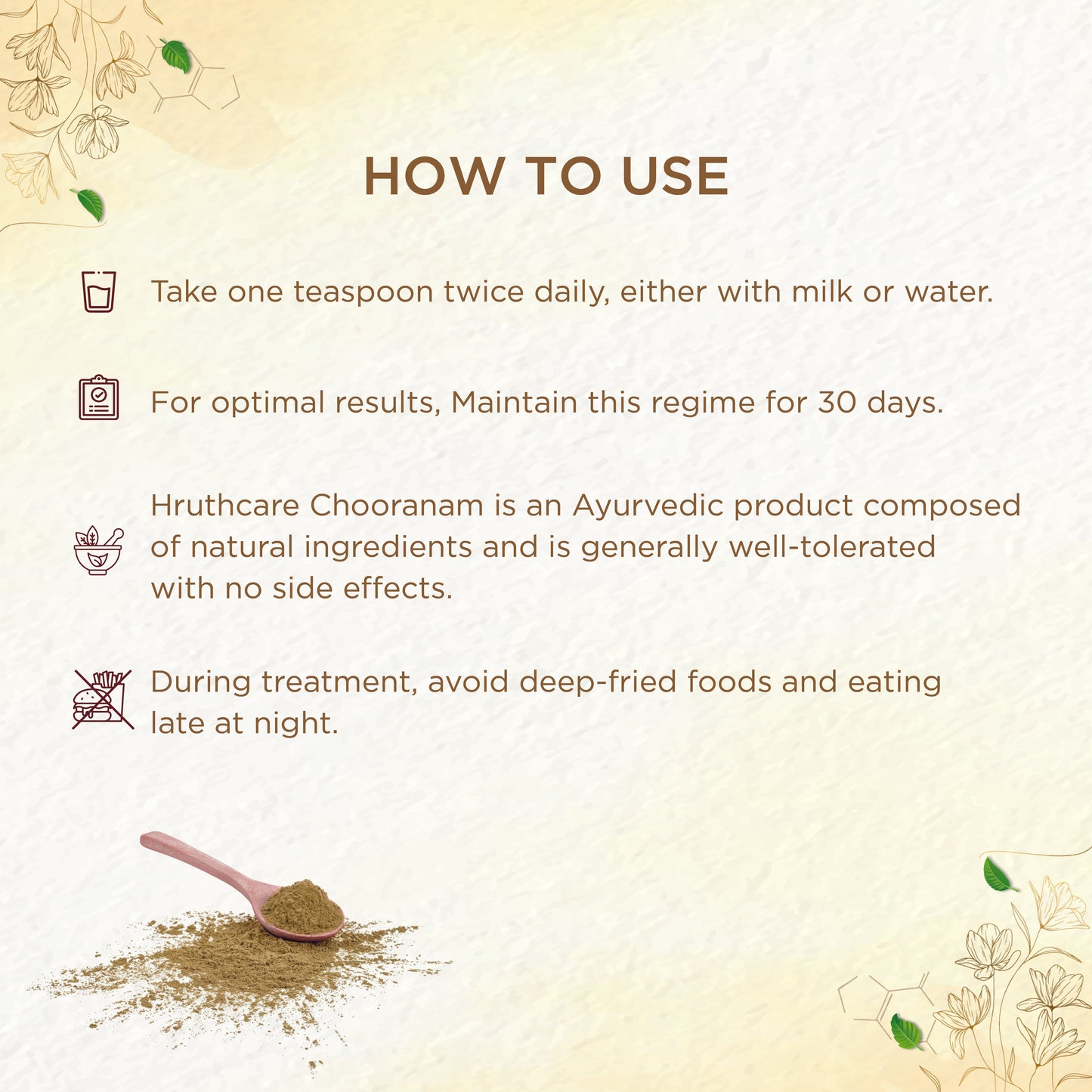 shreevarma Hruth Care Choornam for Heart Disease | Ayurvedic Supplement for Heart Health | Regulates Blood Pressure | Arjuna | Mridwika | Controls High Cholesterol