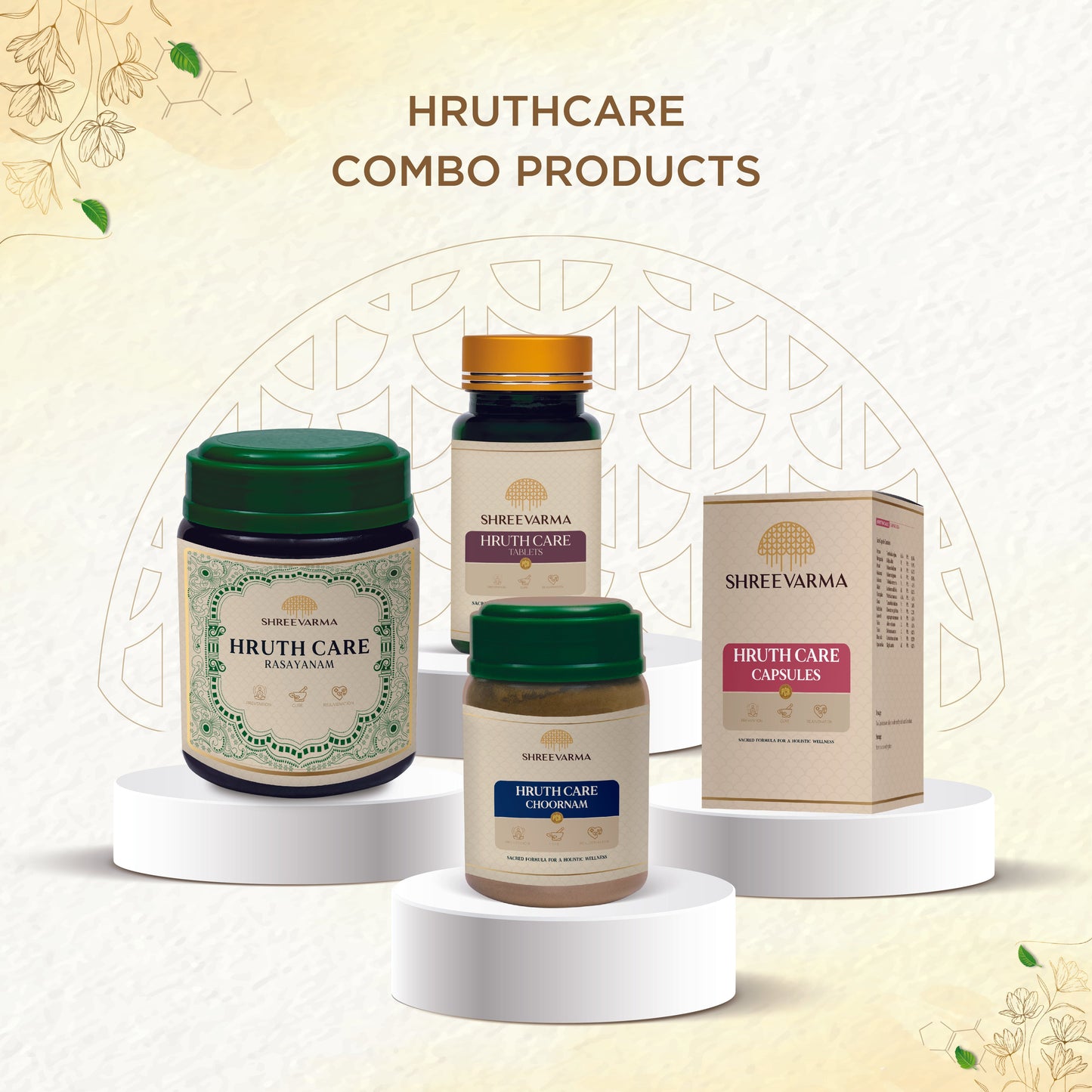 shreevarma Hruth Care Choornam for Heart Disease | Ayurvedic Supplement for Heart Health | Regulates Blood Pressure | Arjuna | Mridwika | Controls High Cholesterol