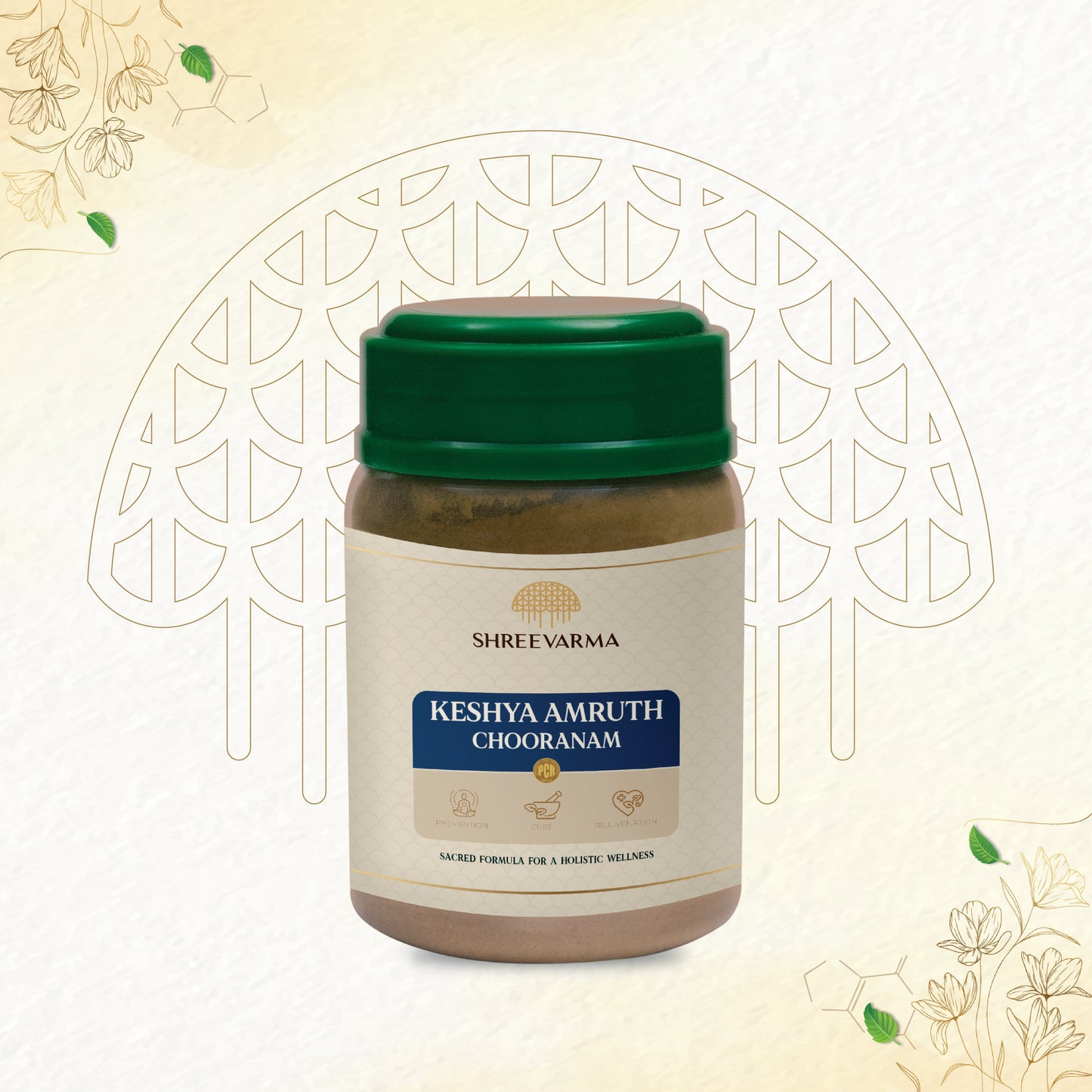 shreevarma Keshya Amruth Choornam for Hair Growth | Ayurvedic Supplement Prevents Hair Fall and Treats Premature Graying | Asana | Ketaki | Hair Strength and Nourishment