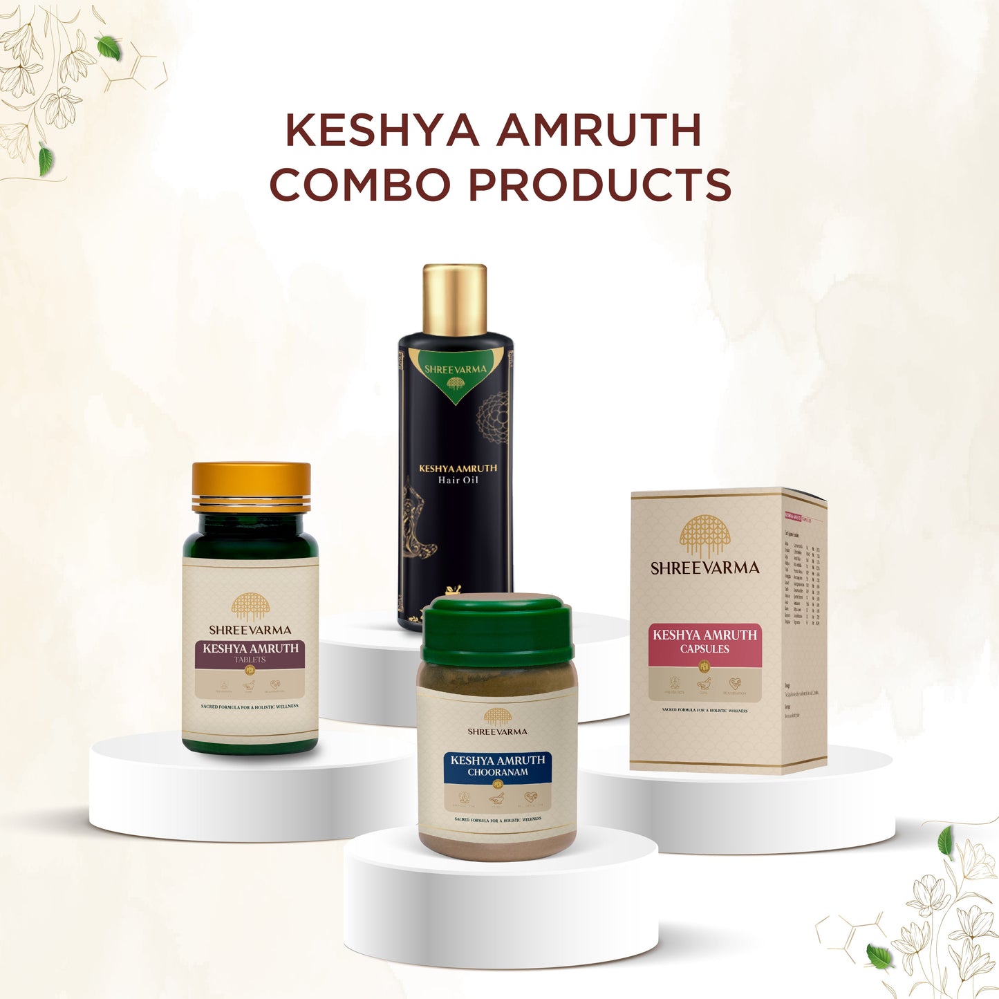 shreevarma Keshya Amruth Tablet for Hair Growth | Ayurvedic Supplement Prevents Hair Fall and Treats Premature Graying | Asana | Ketaki | Hair Strength and Nourishment