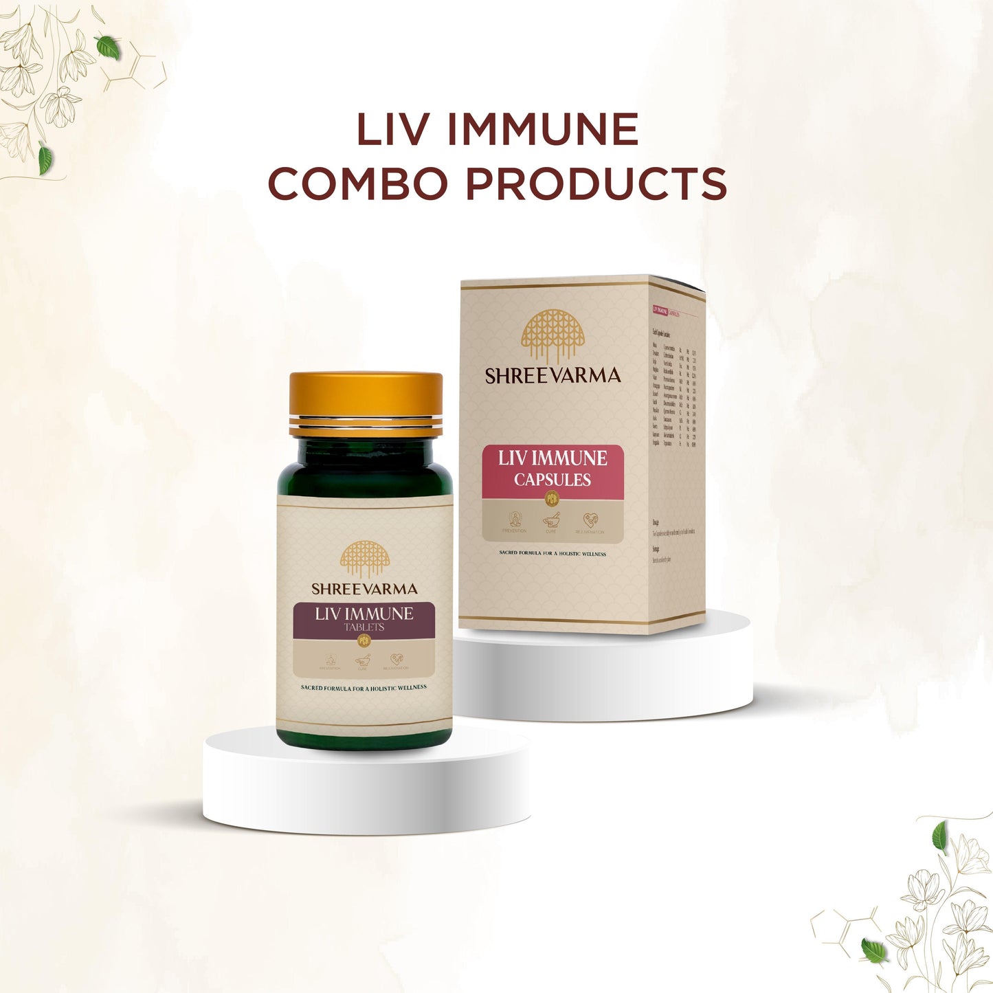 shreevarma Liv Immune Capsule For Effective Immunity Boosting | Ayurvedic Supplement to Enhance the Body’s Immune | Haridra | Kiratatikta | Hepatoprotective — 60 Capsules