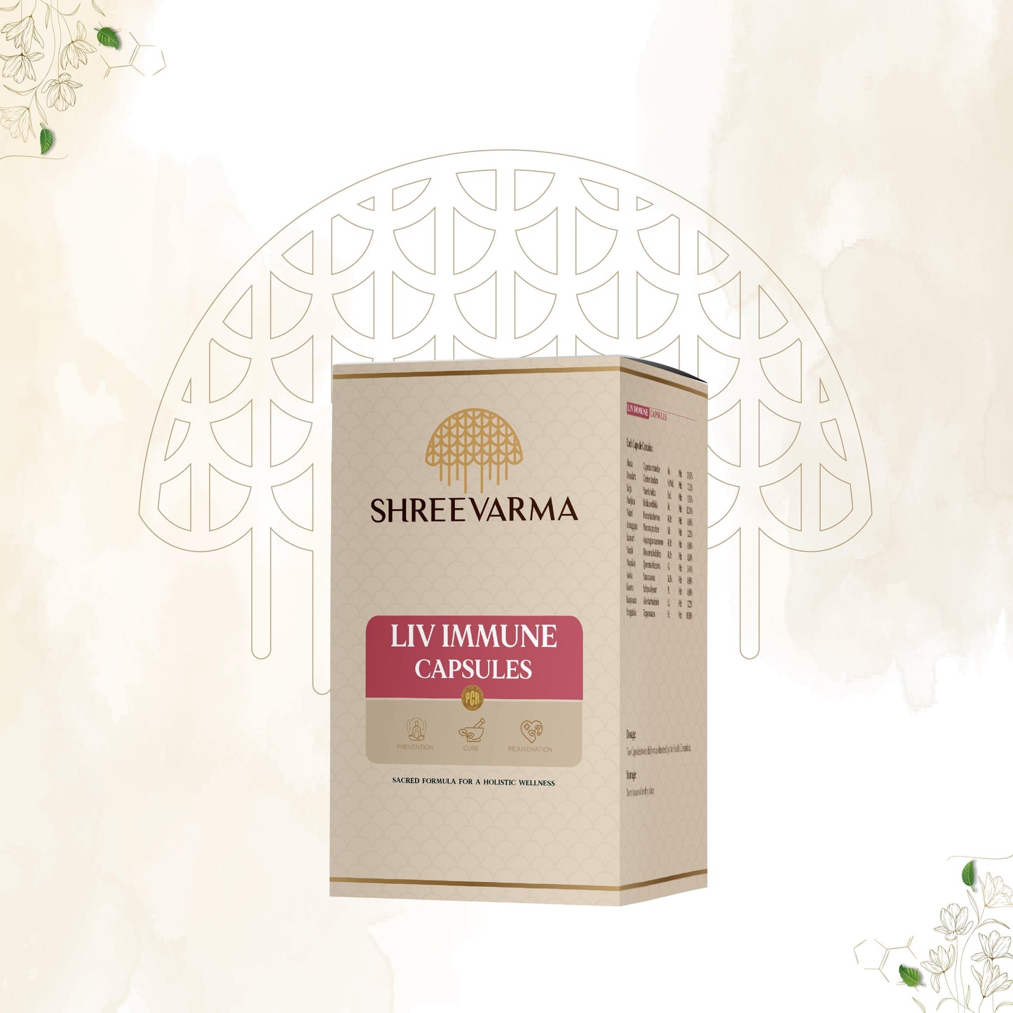 shreevarma Liv Immune Capsule For Effective Immunity Boosting | Ayurvedic Supplement to Enhance the Body’s Immune | Haridra | Kiratatikta | Hepatoprotective — 60 Capsules