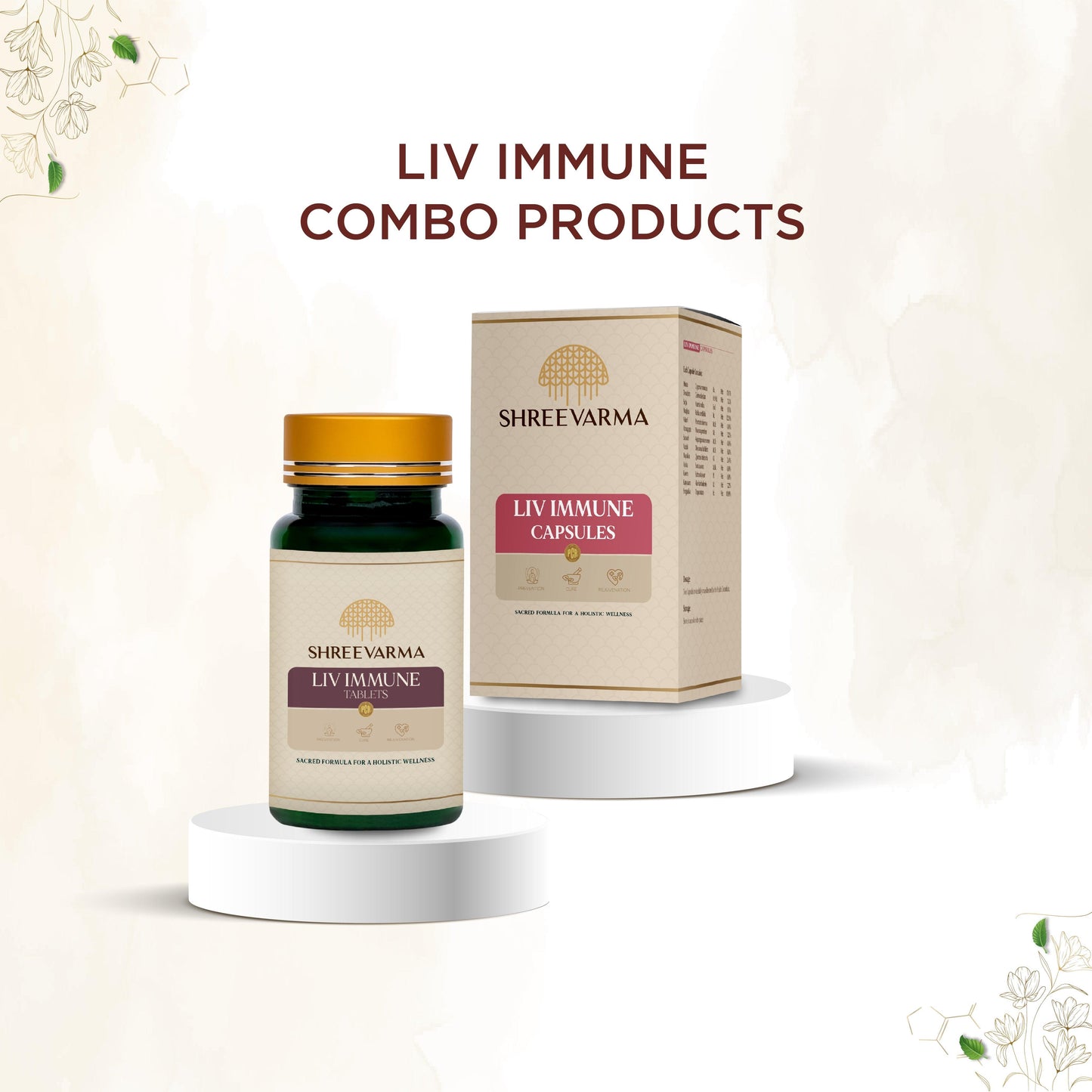 shreevarma Liv Immune Tablets For Effective Immunity Boosting | Ayurvedic Supplement to Enhance the Body’s Immune | Haridra | Kiratatikta | Hepatoprotective — 60 Tablets