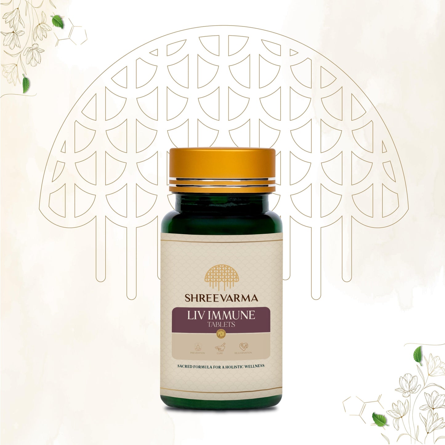 shreevarma Liv Immune Tablets For Effective Immunity Boosting | Ayurvedic Supplement to Enhance the Body’s Immune | Haridra | Kiratatikta | Hepatoprotective — 60 Tablets