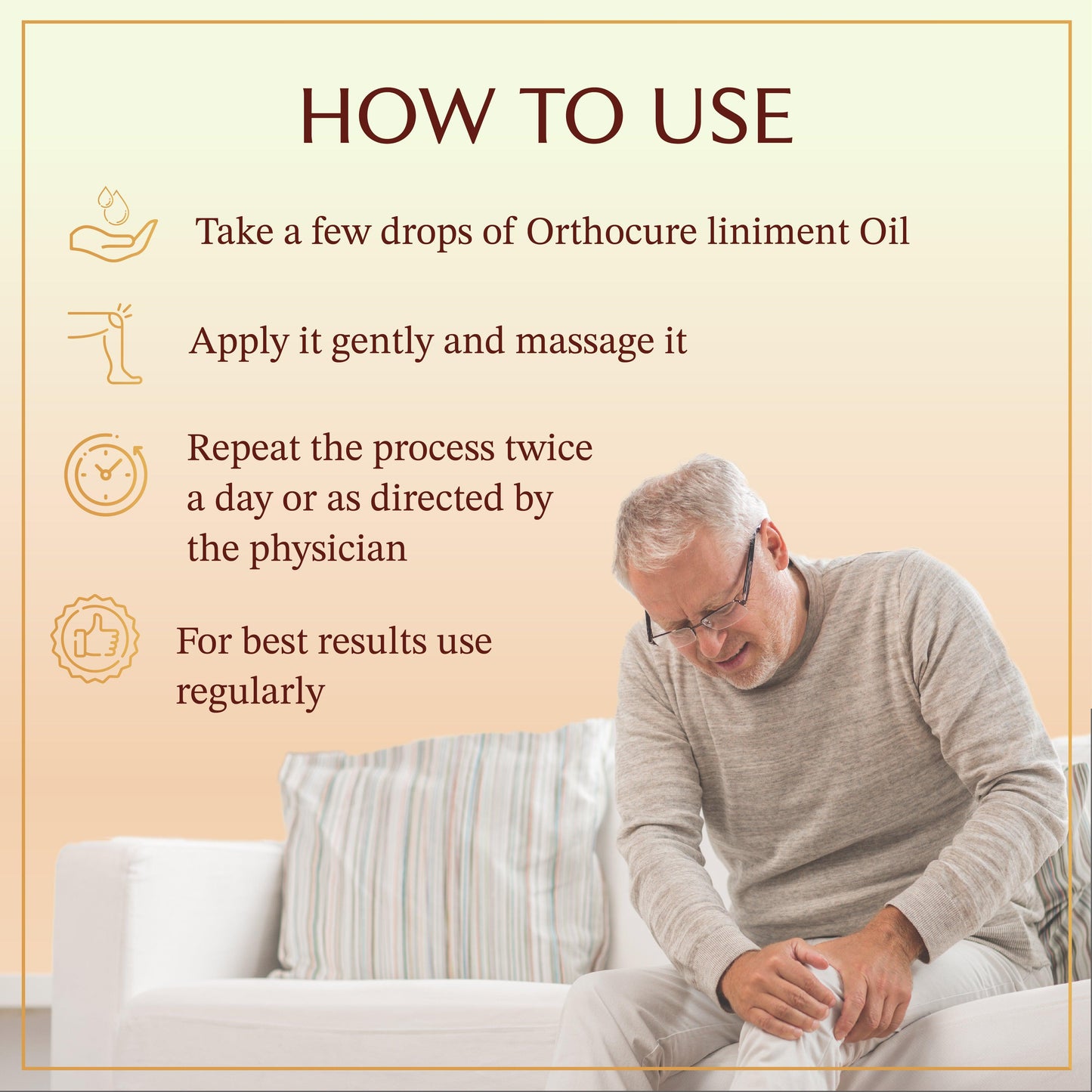 shreevarma Orthocure Liniment oil for Bone Care | Anti-Inflammation | Mobility | Flexibility | Ayurvedic Supplement to Reduce Joint Pain | Sahacharadi | Karpura