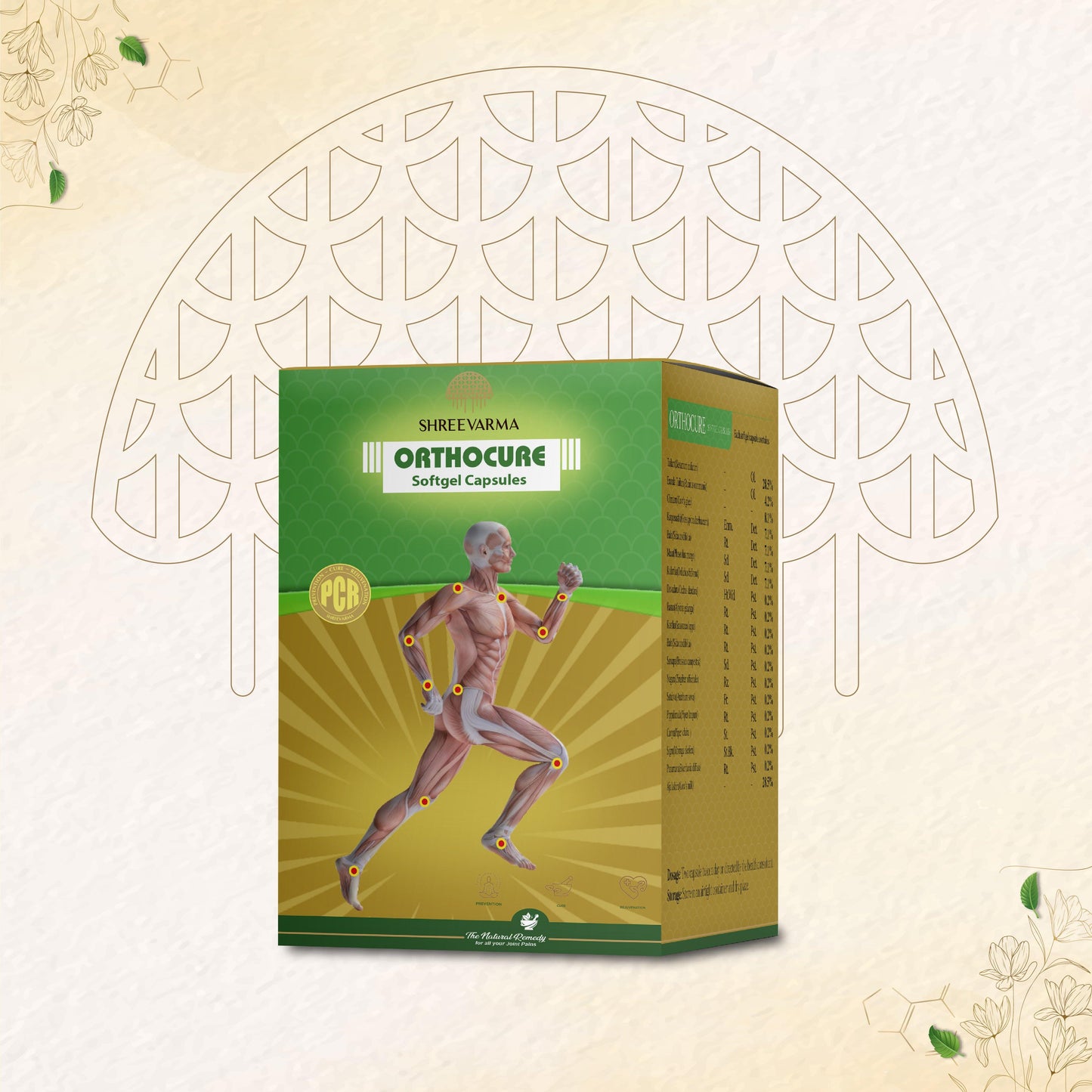 shreevarma Soft GEL Orthocure SG Capsules for Bone Care | Anti-Inflammation | Mobility | Flexibility | Ayurvedic Supplement to Reduce Joint Pain | Rasna | Bala – 60 Capsules