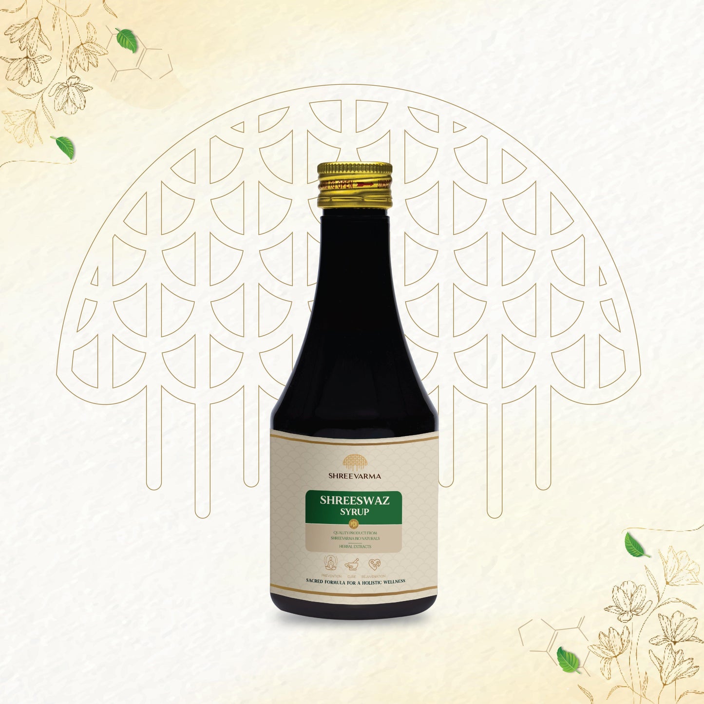 shreevarma Syrup Shreeswaz Syrup for Asthma Relief | Herbal Supplement for Respiratory Disorders | Cold and Cough | Tulasi | Kantankattiri | Mucus Reduction
