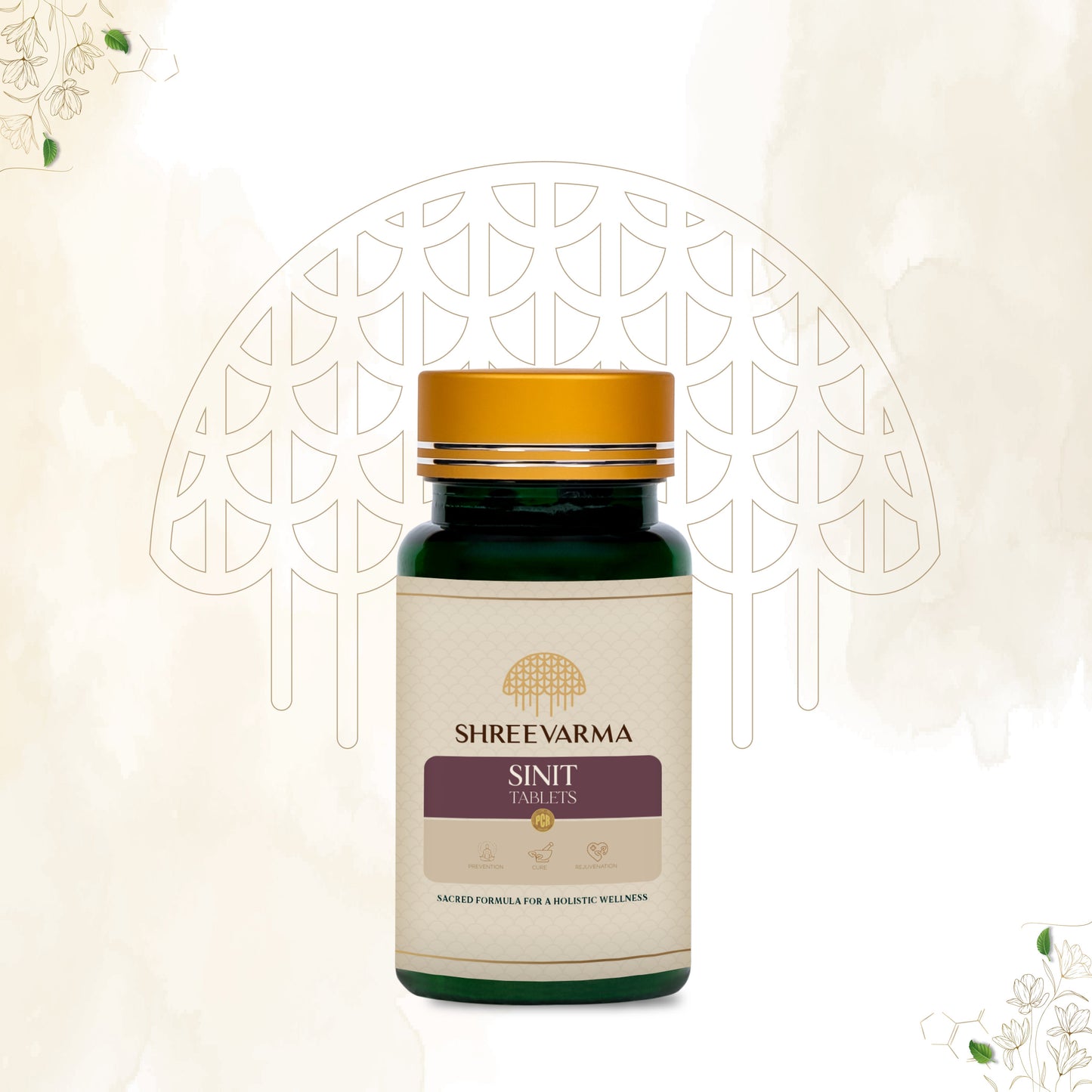 shreevarma Tablet Sinit Tablets for Treating Sinus | Ayurvedic Supplement for Clear Breathing and Ease Nasal Congestion | Boosts Immunity | Soothes Sore Throat and Relieves Sinusitis | Clove | Tulasi – 60 Tablets
