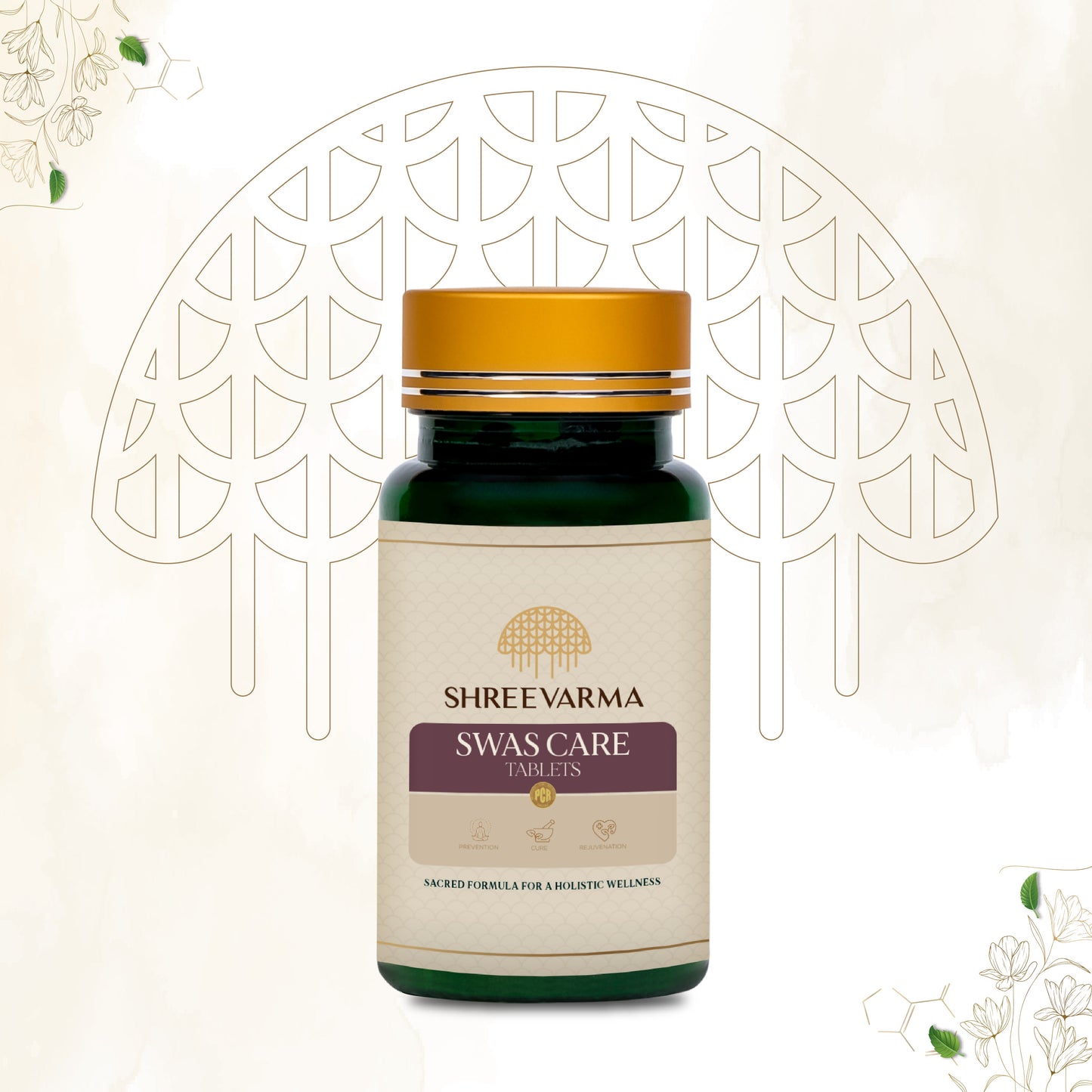 shreevarma Tablet Swas Care Tablet for Respiratory Disorders | Ayurvedic Supplement for Asthma | Controls Respiratory Infections | Vasa | Kantakari - 60 Tablets