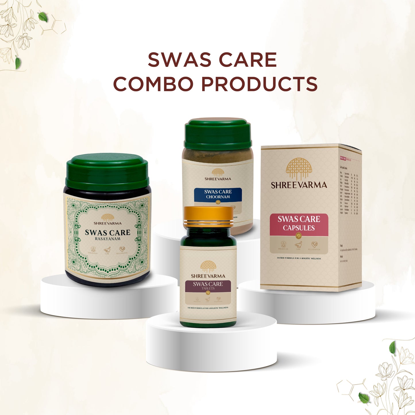 shreevarma Tablet Swas Care Tablet for Respiratory Disorders | Ayurvedic Supplement for Asthma | Controls Respiratory Infections | Vasa | Kantakari - 60 Tablets