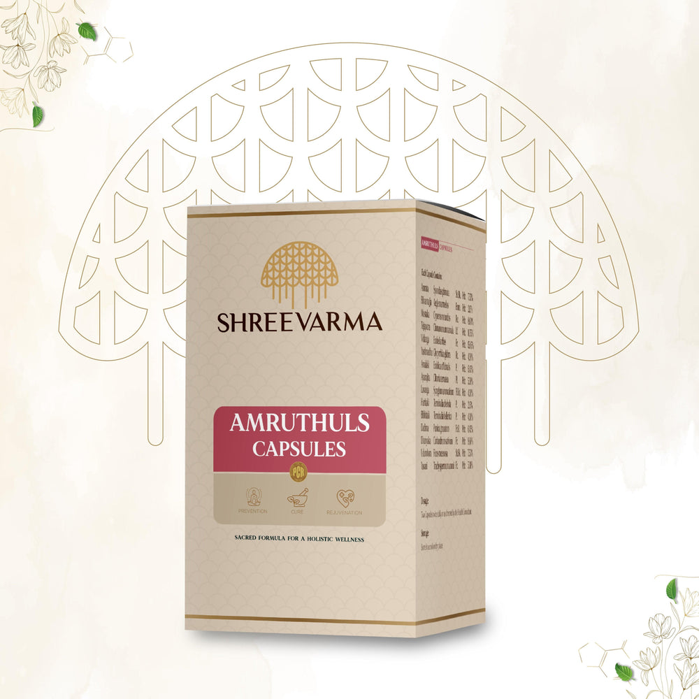shreevarma Amruthuls Capsule for Better Digestive Health | Relief from Acidity, Constipation, and Gastritis | Enhances Pitta balance | Triphala - 60 capsules