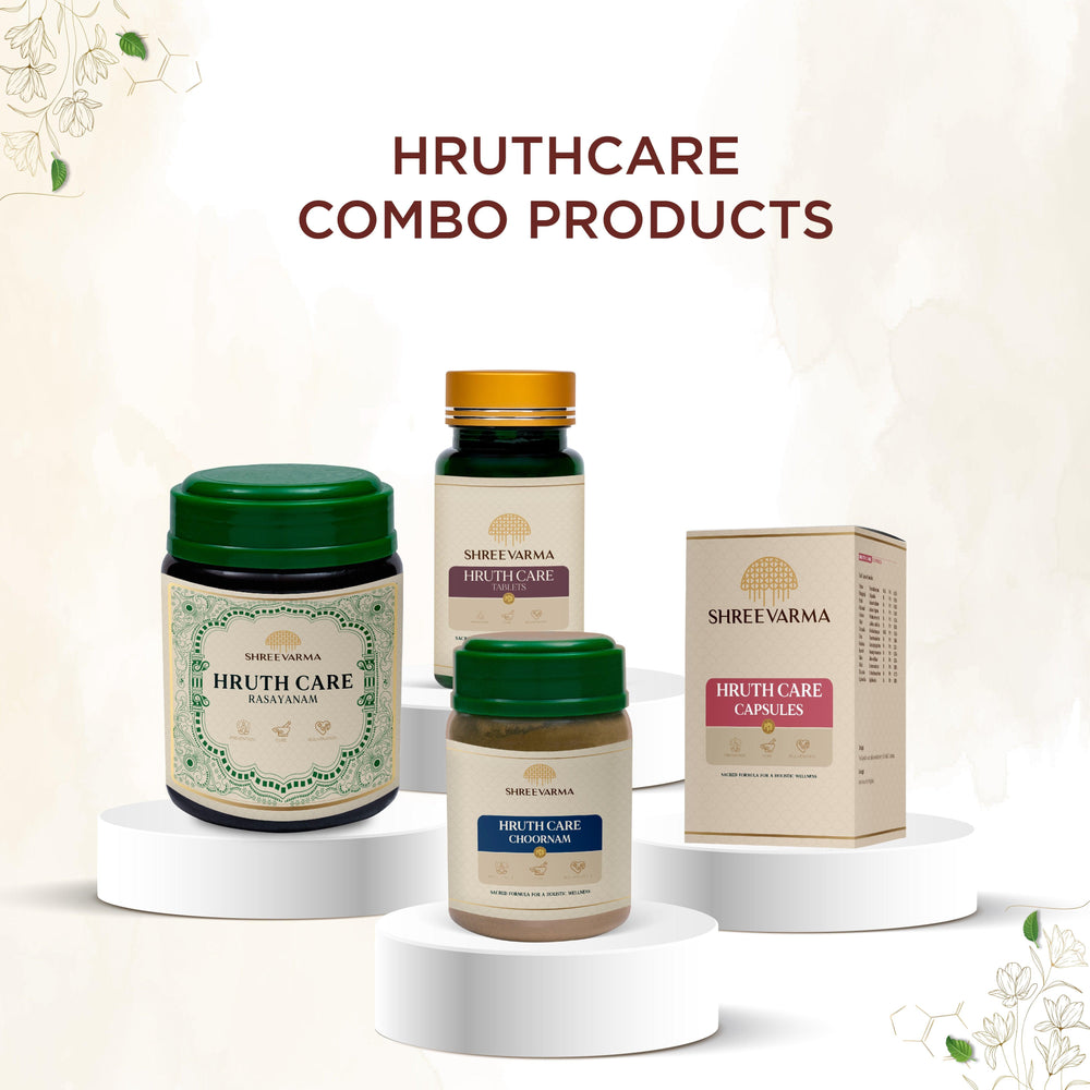 shreevarma Capsule Hruth Care Capsule for Heart Disease | Ayurvedic Supplement for Heart Health | Regulates Blood Pressure | Arjuna | Tulasi | Controls High Cholesterol - 60 Capsules