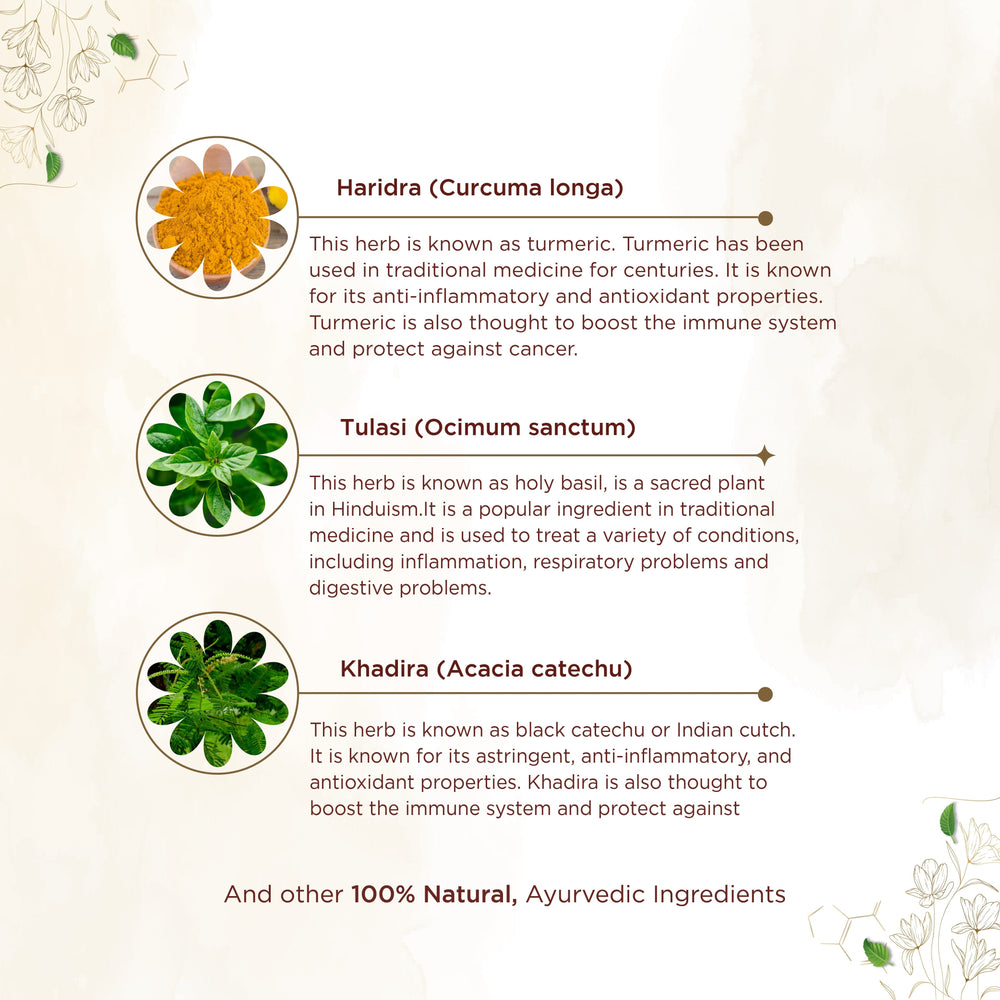 shreevarma Charmatejas Capsule for Skin Conditions | Ayurvedic Supplement for Psoriasis | Eczema | Restores Pigmentation | Tulasi | Turmeric | Neem | Clear and Glowing Skin — 60 Capsules