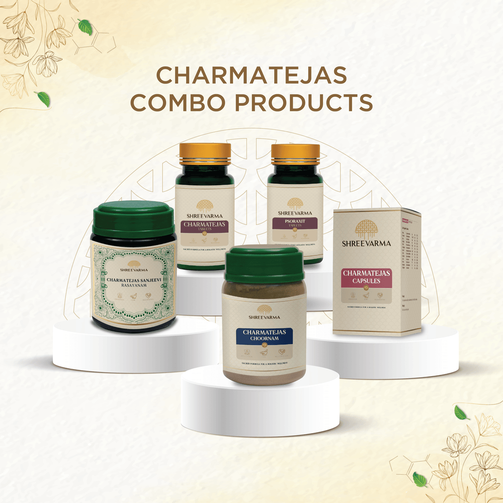 shreevarma CharmaThejas Medhodhatu Rasayanam for Skin Conditions | Ayurvedic Supplement for Psoriasis | Eczema | Restores Pigmentation | Bilva | Pippali | Rejuvenating Supplement