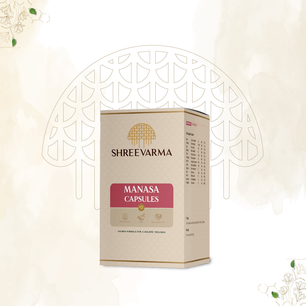 shreevarma Manasa Capsule for a Healthy Brain | Ayurvedic Supplement for Anxiety and Stress Relief | Ashwagandha | Brahmi | Improves Focus and Concentration – 60 Capsules