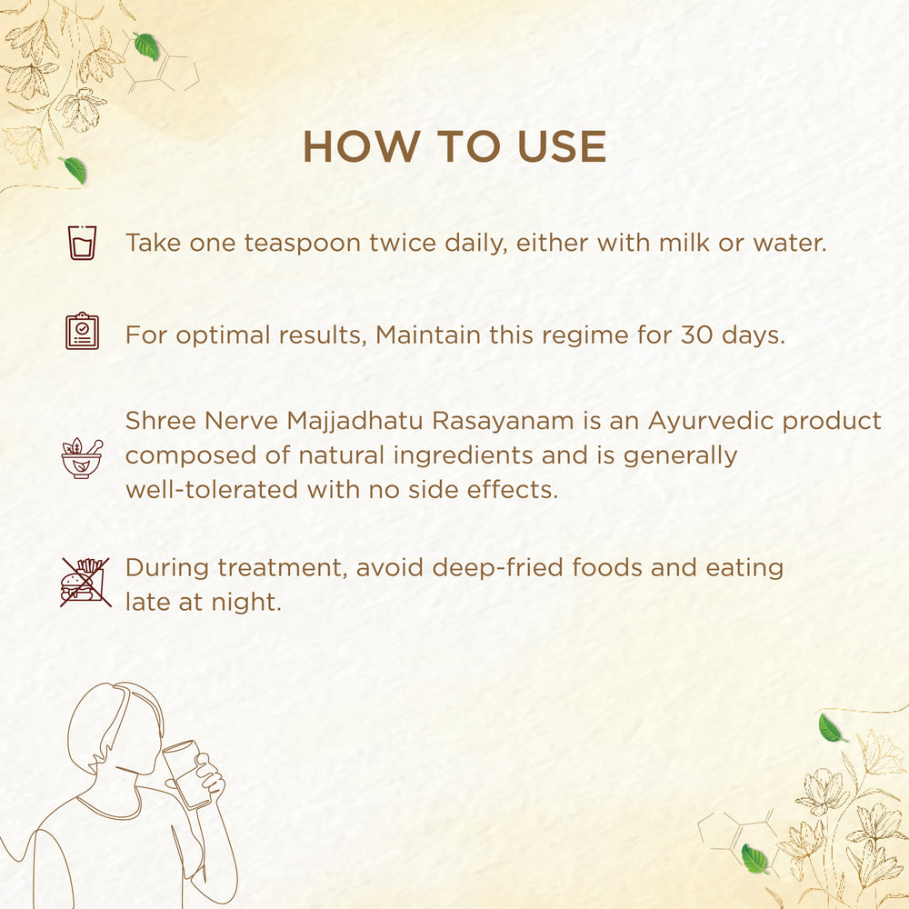 shreevarma Rejuvenator Shree Nerve Majjadhatu Rasayanam for Nerve and Muscle Relief | Ayurvedic Supplement to Neuroprotection | Dasamoola | Bala | Nerve Regeneration