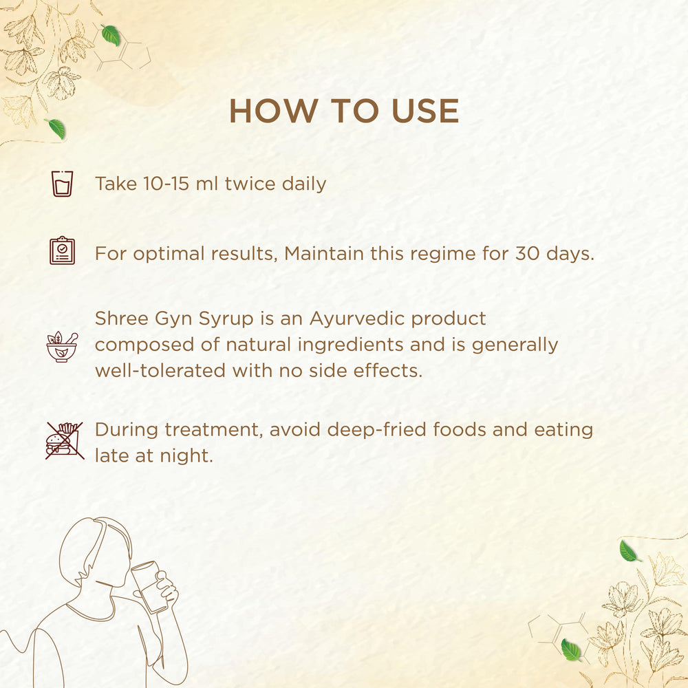 shreevarma Syrup Shree Gyn Syrup for Women’s Wellness | Herbal Supplement for Menstrual Health | PCOD | Ashoka for Hormonal Imbalances | Nellikkai | Dhattari