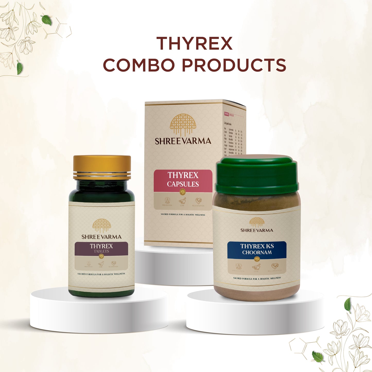 
                  
                    shreevarma Thyrex Tablets for Thyroid | Ayurvedic Supplement for Hypothyroidism and Hyperthyroidism | Prevents Hair Loss | Manages Weight | Anti-Inflammatory | Balances Hormones – 60 Tablets
                  
                